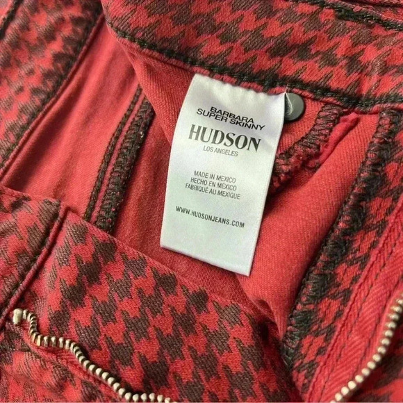 Hudson Barbara High Waist Super Skinny Ankle Stretch Jeans Houndstooth S… - Picture 5 of 10